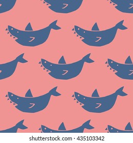Shark seamless pattern.