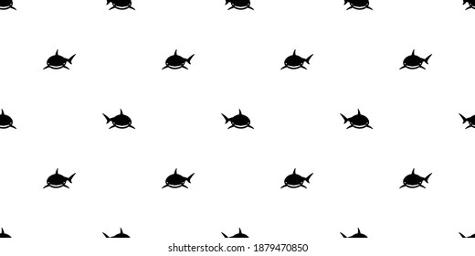 shark seamless pattern fin vector dolphin fish whale repeat wallpaper tile background scarf isolated animal cartoon illustration ocean sea doodle design
