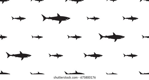 Shark seamless pattern wallpaper background. Fish vector.