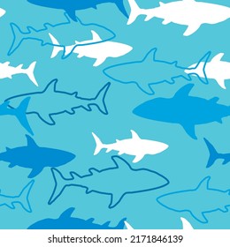 Shark seamless repeat all over pattern