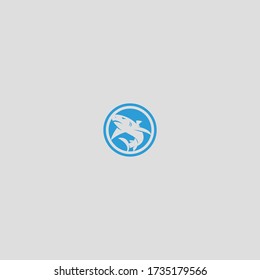 Shark Secure logo icon design vector isolated illustration .