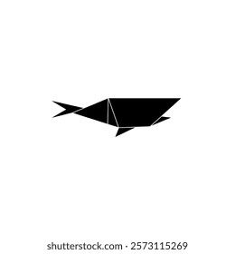 Shark Shape Inspired by Origami Form, can use for Logo, Pictogram, Animal Figure, Website, Apps, or Graphic Design Element. Vector Illustration