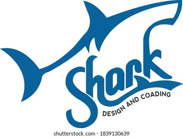 Shark Shape With Letter Logo