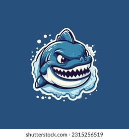 Shark shape mascot logo for water cleaning products company