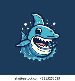 Shark shape mascot logo for water cleaning products company