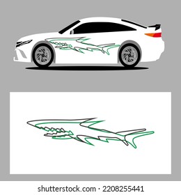 Shark Shape Stripes Car Decal. Sticker Car Decal