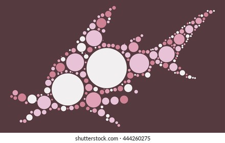 shark shape vector design by color point