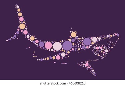 shark shape vector design by color point