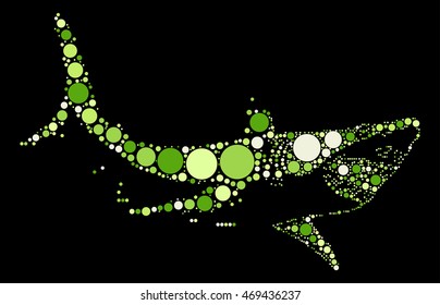 shark shape vector design by color point