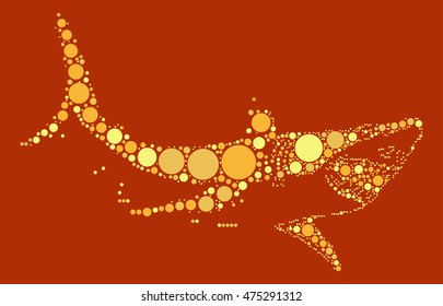 Shark Shape Vector Design By Color Point