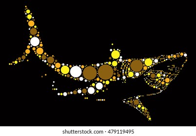 shark shape vector design by color point