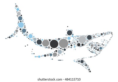 Shark Shape Vector Design By Color Point