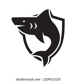 Shark shield logo design element