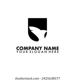 Shark shield Logo design vector.