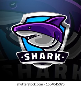 Shark and shield logo esport
