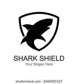 shark shield logo silhouette vector