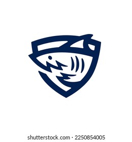 shark shield logo vector icon illustration