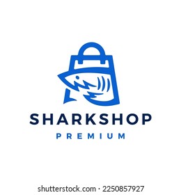 shark shop store logo vector icon illustration