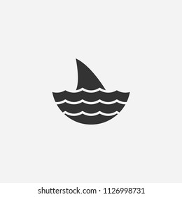 Shark sign icon illustration,vector fear sign symbol