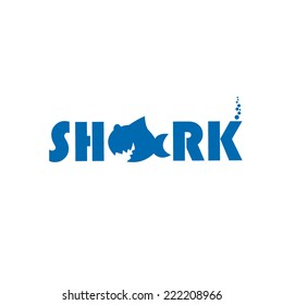 Shark sign. icon image. blue shark logotype. vector illustration