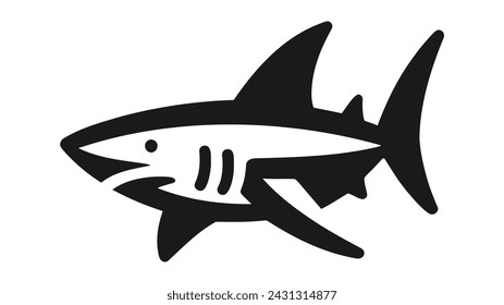 shark sign icon on a white background