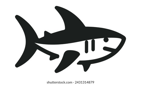 shark sign icon on a white background