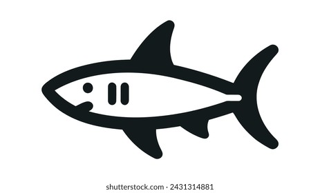 shark sign icon on a white background