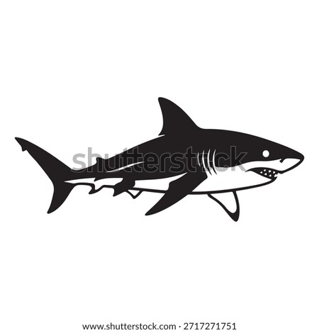 Shark Silhouette Black Vector Icon
