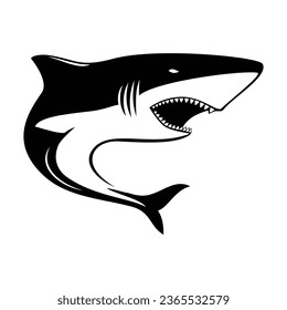 shark silhouette design. predator in sea sign and symbol.