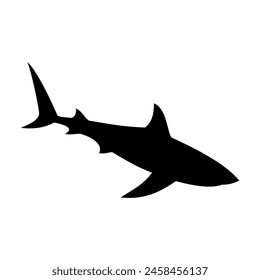 Shark silhouette flat illustration on isolated background