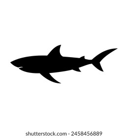 Shark silhouette flat illustration on isolated background