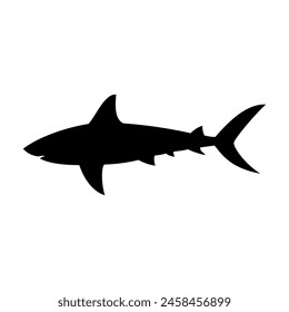 Shark silhouette flat illustration on isolated background