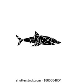 shark silhouette geometric vector. animal icon glyph style