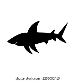 Shark Silhouette icon illustration template for many purpose. Isolated on white background	