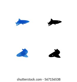Shark Silhouette Icon Logo Vector Set Element