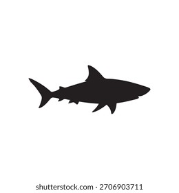 Shark silhouette icon vector flat design