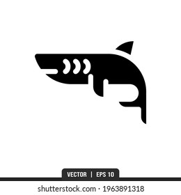Shark Silhouette icon vector, illustration logo template in trendy style. Suitable for many purposes.