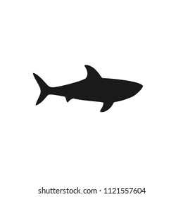 Shark silhouette isolated on white vector