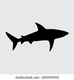 Shark Silhouette, Shark Isolated On White Background