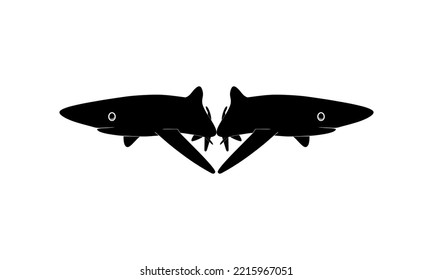 Shark Silhouette for Logo, Pictogram, Website, Art Illustration, Infographic, or Graphic Design Element. Vector Illustration