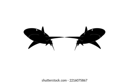 Shark Silhouette for Logo, Pictogram, Website, Art Illustration, Infographic, or Graphic Design Element. Vector Illustration
