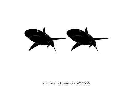 Shark Silhouette for Logo, Pictogram, Website, Art Illustration, Infographic, or Graphic Design Element. Vector Illustration