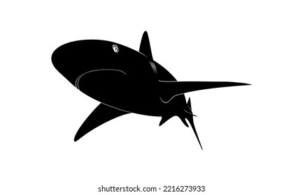 Shark Silhouette for Logo, Pictogram, Website, Art Illustration, Infographic, or Graphic Design Element. Vector Illustration
