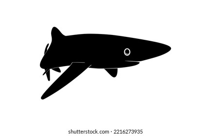 Shark Silhouette for Logo, Pictogram, Website, Art Illustration, Infographic, or Graphic Design Element. Vector Illustration