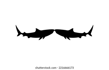 Shark Silhouette for Logo, Pictogram, Website, Art Illustration, Infographic, or Graphic Design Element. Vector Illustration