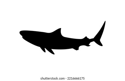 Shark Silhouette for Logo, Pictogram, Website, Art Illustration, Infographic, or Graphic Design Element. Vector Illustration