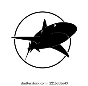 Shark Silhouette for Logo, Pictogram, Website, Art Illustration, Infographic, or Graphic Design Element. Vector Illustration