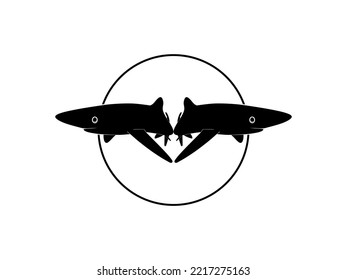 Shark Silhouette for Logo, Pictogram, Website, Art Illustration, Infographic, or Graphic Design Element. Vector Illustration
