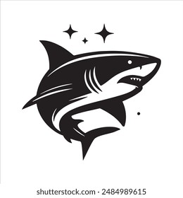 Shark Silhouette Logo Vector, Illustration 