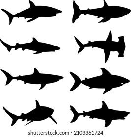 Shark Silhouette Vector Animal Pack